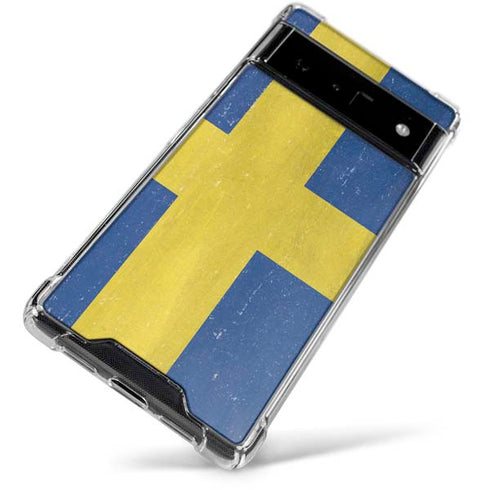 Sweden Flag Distressed Google Pixel 6 Clear Case